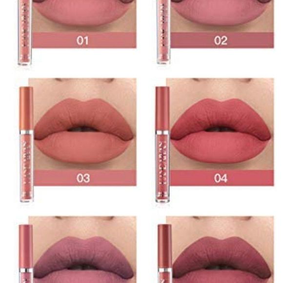 6Pcs Matte Liquid Lipstick Makeup Set, Matte liquid Long-Lasting Wear Non-Stick - Picture 4 of 5